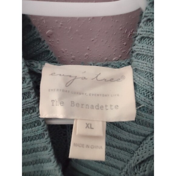 Evy's Tree Women's The Bernadette 100% Cotton XL Knit Cardigan Dusty Green - Picture 5 of 9